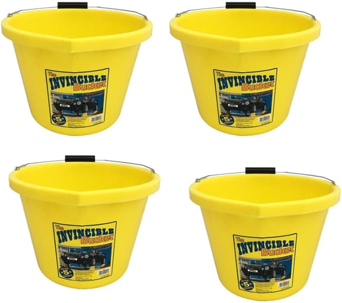 Yellow Color Airflow Heavy Duty Invincible Builders Bucket – 3 Gallon/15 Litre – Strong Handle&Calibrated Markings – Multi-Purpose Mixing, Gardening,Farm&Construction Use