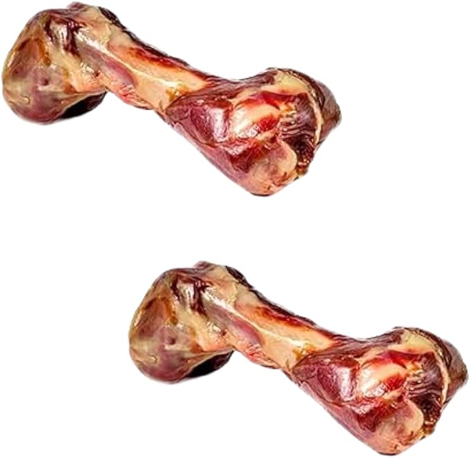 Long Lasting Mediterranean Serrano Ham Bone for Dogs – Natural Single Ingredient Smoked Dog Chew – Large Breed Aggressive Chewer Treat- Fully Edible Real Meat Bone for Dogs