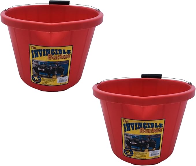 Red Color Airflow Heavy Duty Invincible Builders Bucket – 3 Gallon/15 Liter – Strong Handle & Calibrated Markings – Multi-Purpose Mixing, Gardening, Farm & Construction Use