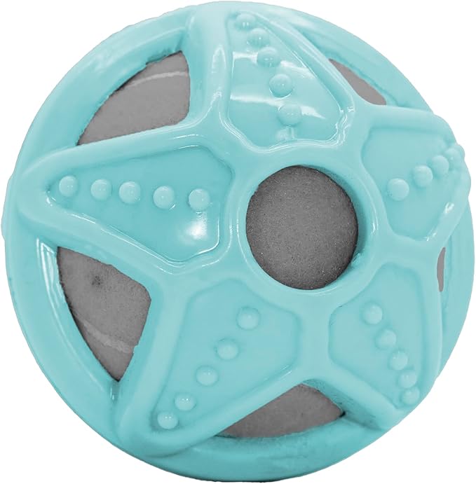 TUFFS Pastel Bounce & Squeak Dog Toy – Soft Rubber Ball for Fetch & Play – Gentle on Teeth – Bouncy & Durable Toy for Interactive Fun – Available in Pink & Blue –Small &Large Sizes –Single Pack