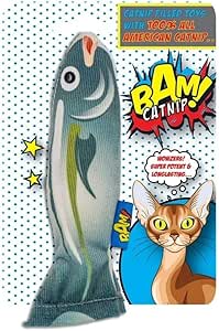 BAM! CATNIP 100% AMERICAN STRONG CATNIP CAT TOYS (CATNIP FISH)