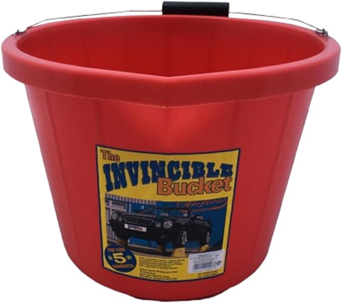 Red Color Airflow Heavy Duty Invincible Builders Bucket – 3 Gallon/15 Liter – Strong Handle & Calibrated Markings – Multi-Purpose Mixing, Gardening, Farm & Construction Use