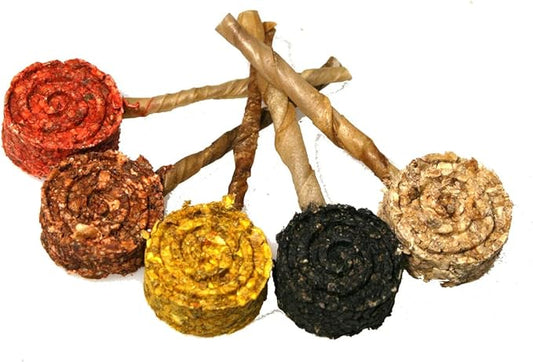 MUNCHY LOLLIPOPS – 1.5" Edible Chew Stick for Dogs – Protein-Rich Treat Promotes Dental Health & Chewing – Ideal for Small & Medium Breeds – Long-Lasting Snack – Natural Rawhide – Single Pack