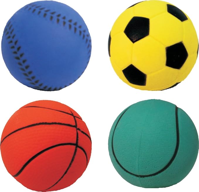 Dog Life Floaties Assorted Sports Ball - Floating Dog Toy, 9cm (3.5") - Fun Fetch & Water Play Ball
