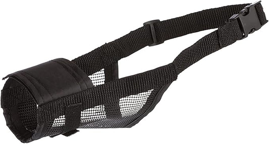 TRIXIE 19265 Muzzle with Mesh Insert, Polyester, L-XL, Black