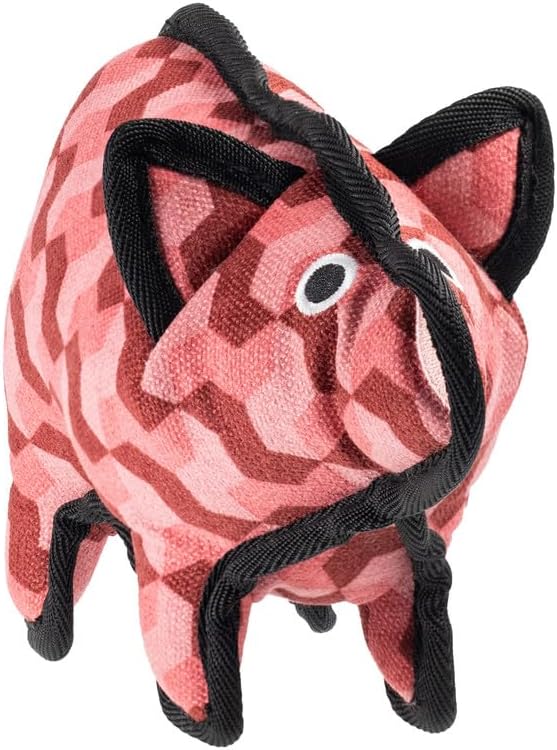 TUFFS Dog Toy – Extra Tough Grey Plush Squeaky Dog Toy for Aggressive Chewers – Durable Animal Chew Toy for Medium & Large Dogs – Reinforced Seams – Fun, Interactive Play & Training Toy