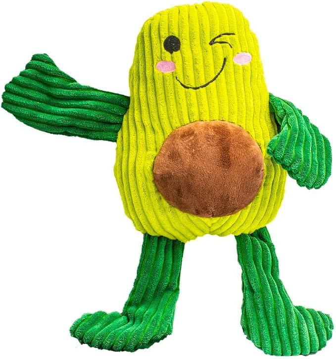 Large Veggie Plush Dog Toy – Soft Squeaky Cord & Fluffy Pet Toy – Vibrant Orange, Yellow & Purple – Sensory Chew Companion for Small to Large Dogs