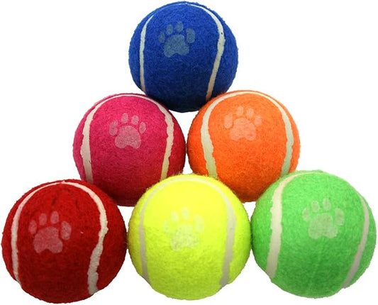 Tennis Balls – Soft, Multi-Colour, Pet-Friendly & Durable Rubber for Fetch, Training & Play. Lightweight, Safe for Indoor/Outdoor Use. Great for Exercise & Fun with Your Dog-6-Pack Dog Balls