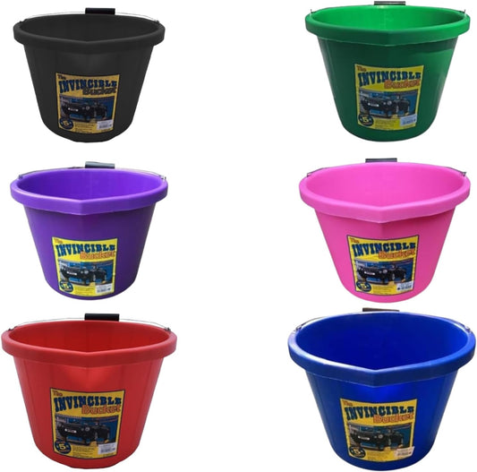 Airflow Invincible Heavy Duty Builders Buckets Pack of 6 – Mixed Colours Strong Plastic Construction Buckets for Construction Gardening Cleaning Mixing Storage