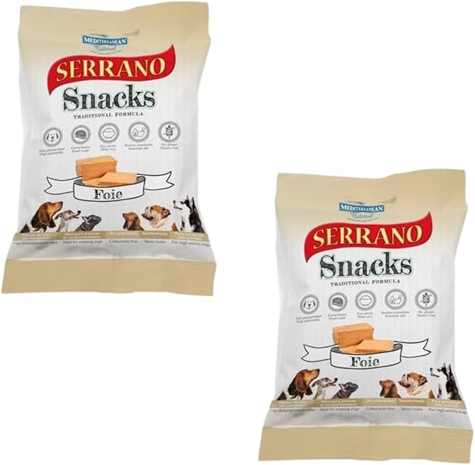 Serrano Soft Snack Dog Treats Mixed Flavours Chicken-Ham-Beef-Liver Rich in Protein Low Fat Easy to Digest Enriched with Nutrients Ideal for All Breeds Training Reward or Daily Treat Liver