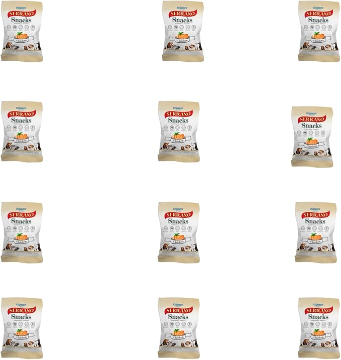 Serrano Soft Snack Dog Treats Mixed Flavours Chicken-Ham-Beef-Liver Rich in Protein Low Fat Easy to Digest Enriched with Nutrients Ideal for All Breeds Training Reward or Daily Treat-chicken