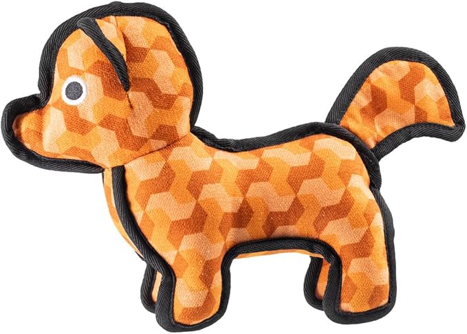 TUFFS Dog Toy – Extra Tough Grey Plush Squeaky Dog Toy for Aggressive Chewers – Durable Animal Chew Toy for Medium & Large Dogs – Reinforced Seams – Fun, Interactive Play & Training Toy