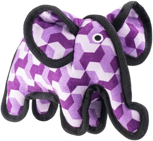 TUFFS Dog Toy – Extra Tough Grey Plush Squeaky Dog Toy for Aggressive Chewers – Durable Animal Chew Toy for Medium & Large Dogs – Reinforced Seams – Fun, Interactive Play & Training Toy