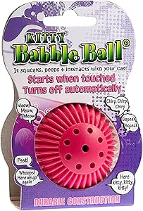 Interactive Kitty Babble Ball Pink Colour Motion Activated Talking Sound Toy for Indoor Play Fun Chase Engage Bored Cats with Realistic Animal Noises Durable Lightweight Pet Entertainment Toy