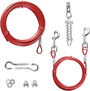 TRIXIE Cable with Pulley Tie Out, 15 m, Red