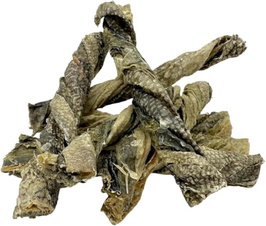 Cod Skin Dog Treats -Natural Fish, High Protein, Low Fat Omega 3 Dental