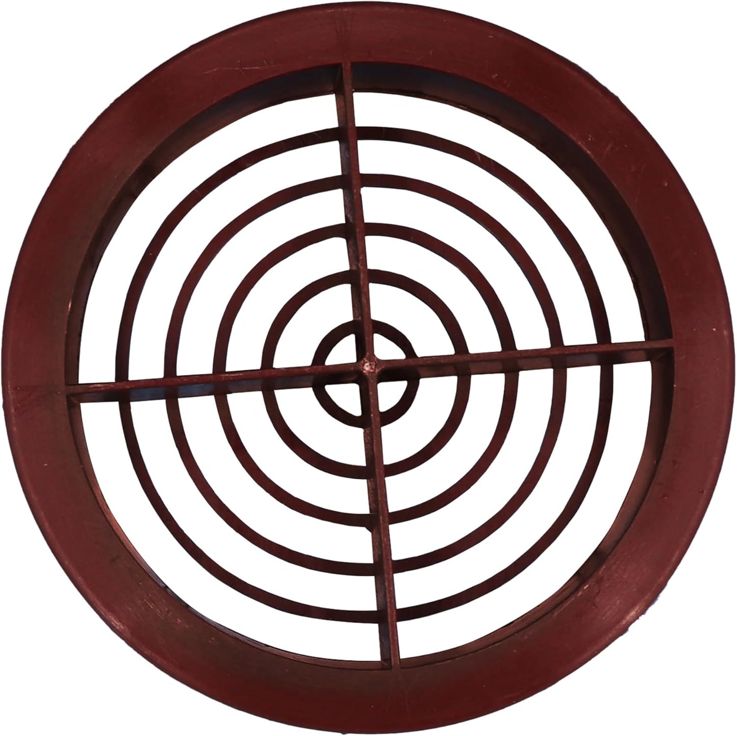 70mm Brown Round Soffit Air Vent Cover with Mesh – Push-Fit uPVC Roof Vent
