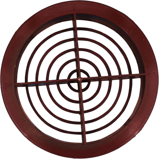 70mm Brown Round Soffit Air Vent Cover with Mesh – Push-Fit uPVC Roof Vent