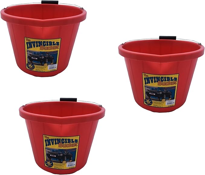 Red Color Airflow Heavy Duty Invincible Builders Bucket – 3 Gallon/15 Liter – Strong Handle & Calibrated Markings – Multi-Purpose Mixing, Gardening, Farm & Construction Use