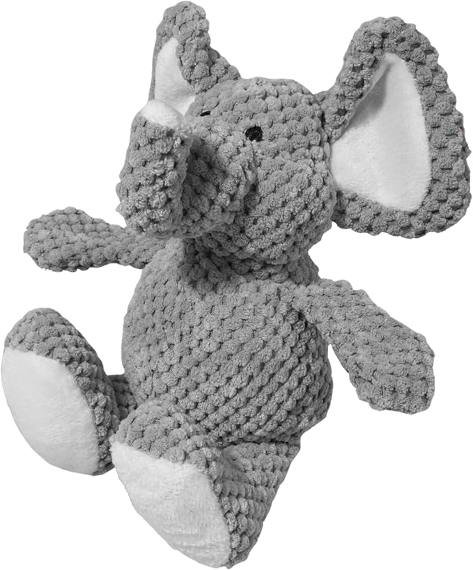 Grey Elephant Dog Toy with Chew Guard Technology Soft Plush Squeaky Elephant with Reinforced Seams Durable Squeaker Toy for Chewing Fetch and Cuddling Perfect Interactive Pet Gift