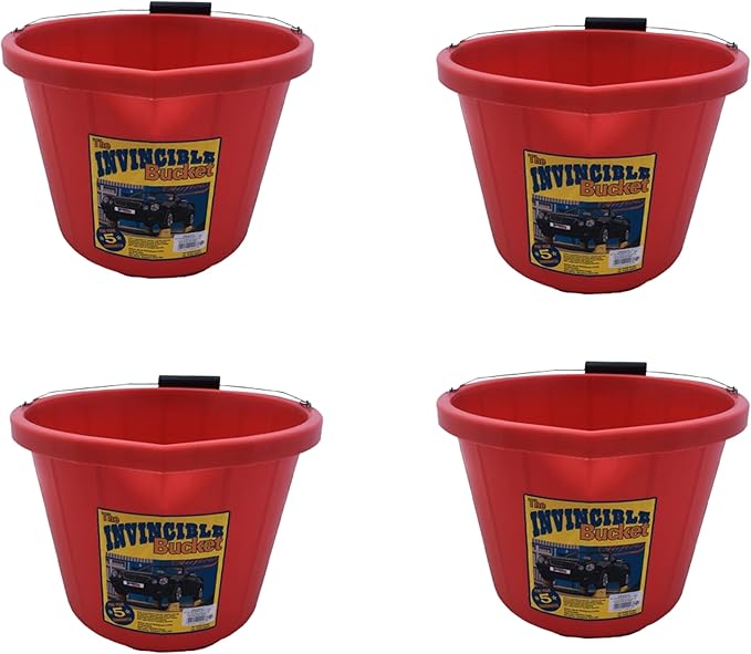 Red Color Airflow Heavy Duty Invincible Builders Bucket – 3 Gallon/15 Liter – Strong Handle & Calibrated Markings – Multi-Purpose Mixing, Gardening, Farm & Construction Use