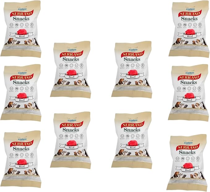 Serrano Soft Snack Dog Treats Mixed Flavours Chicken-Ham-Beef-Liver Rich in Protein Low Fat Easy to Digest Enriched with Nutrients Ideal for All Breeds Training Reward or Daily Treat Beef