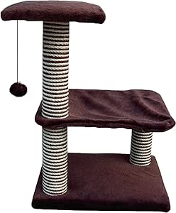 3 Tier Deluxe Cradle Cat Scratcher – Multi-Level Cat Tree Tower with Sisal Scratching Posts, Soft Plush Perches & Sturdy Base – Cat Activity Centre for Climbing & Scratching – for Kittens to Large Cat