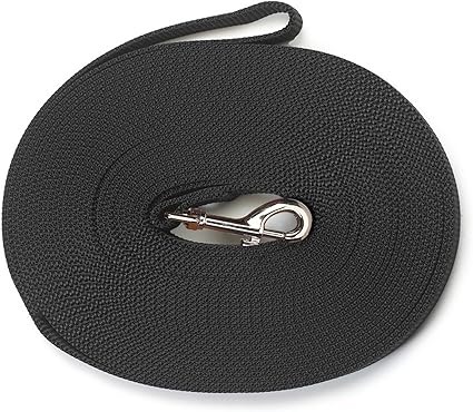 Ancol Outside Training Line for Dogs Puppies - Black Nylon Long Lead for Recall Commands - Durable Open Space Walking Accessory - 9 m