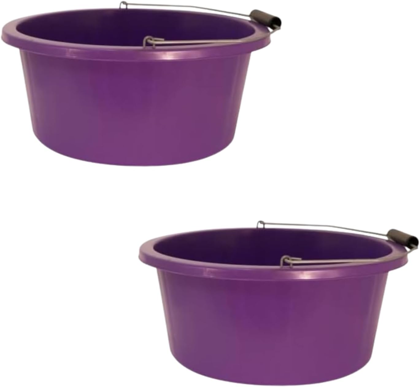 Purple Color Shallow/Feeder Bucket – 15L (3 Gallon) Heavy-Duty Multi-Purpose Tub with Strong Gripper Handle-Stackable & Durable Variants-Stable for horses or plaster bucket