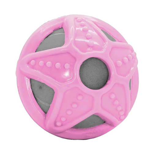 TUFFS Pastel Bounce & Squeak Dog Toy – Soft Rubber Ball for Fetch & Play – Gentle on Teeth – Bouncy & Durable Toy for Interactive Fun – Available in Pink & Blue –Small &Large Sizes –Single Pack