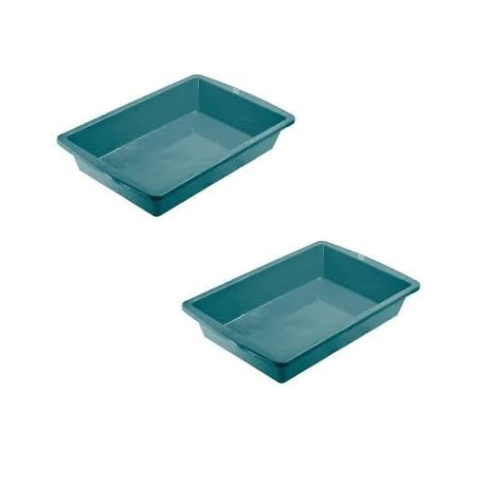 CAT CIRCUS Large Cat Litter Tray –Litter Box Tray for Large Cats & Kittens – Non-Slip, Easy Clean – Multi Cat Friendly-Durable Plastic Pet Toilet-Spacious-colour options available-Turquoise
