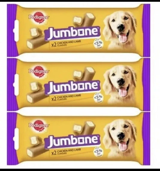 Pedigree Jumbone Medium Dog Treats Chicken And Lamb Dog Chews X 3 Packs