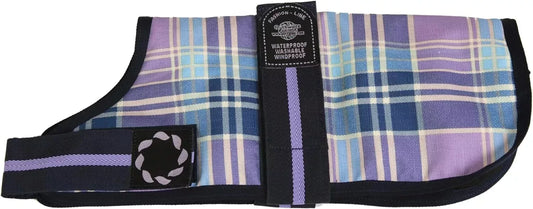 Outhwaite Padded Check Dog Coat, 18-inch, Lilac