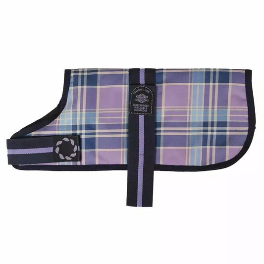 Animate Lilac Tartan Padded Dog Coat 22inch