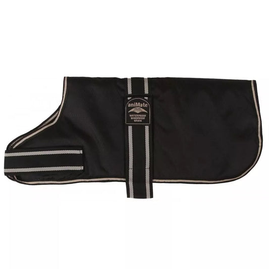 Animate Black Padded Nylon Dog Coat 10inch