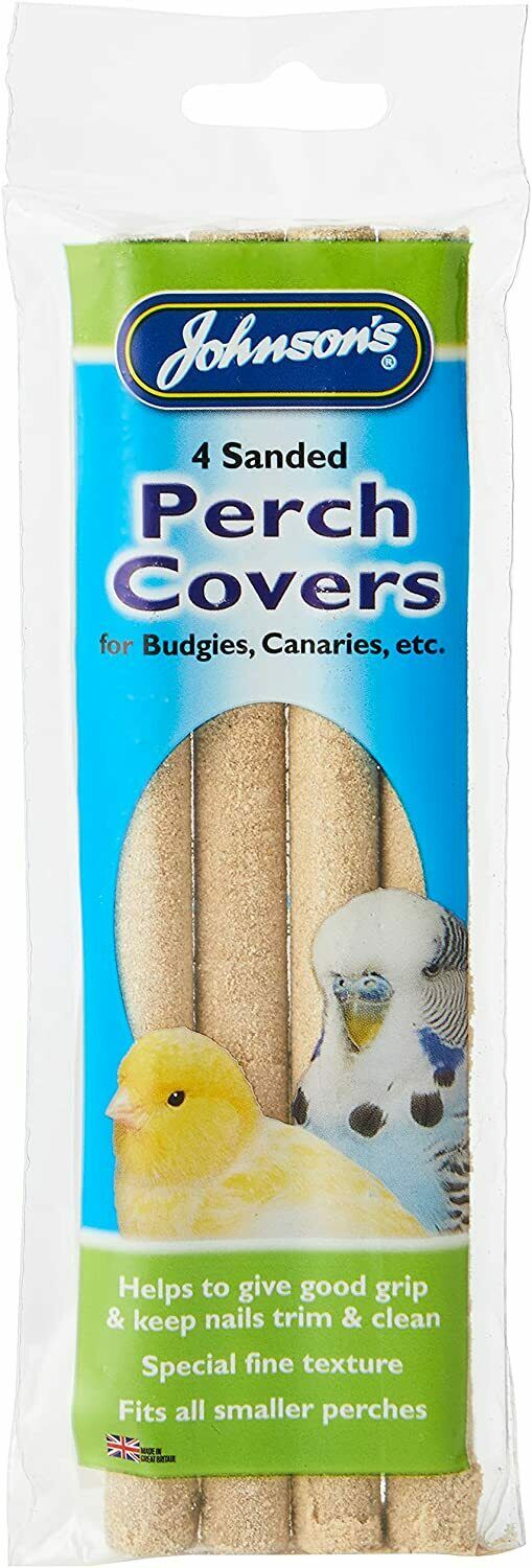 Johnsons Perch Covers for Budgies, Canaries & Smaller Birds x 4 50g - Bulk Deal
